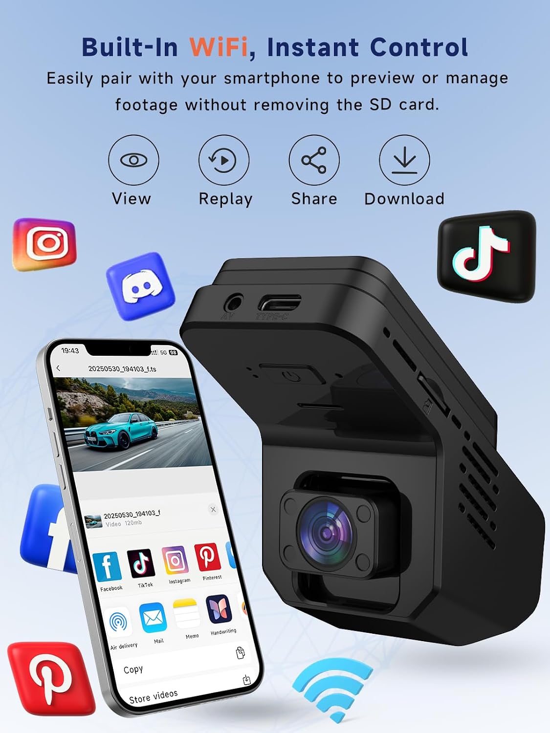 Thumbnail 4 de Veement GT803 2.5K+1080P dual dash cam