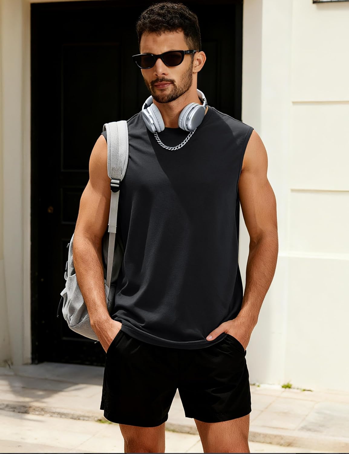 Thumbnail 1 de TACVASEN Men's Vests UPF 50+ Cotton Workout Tank Top