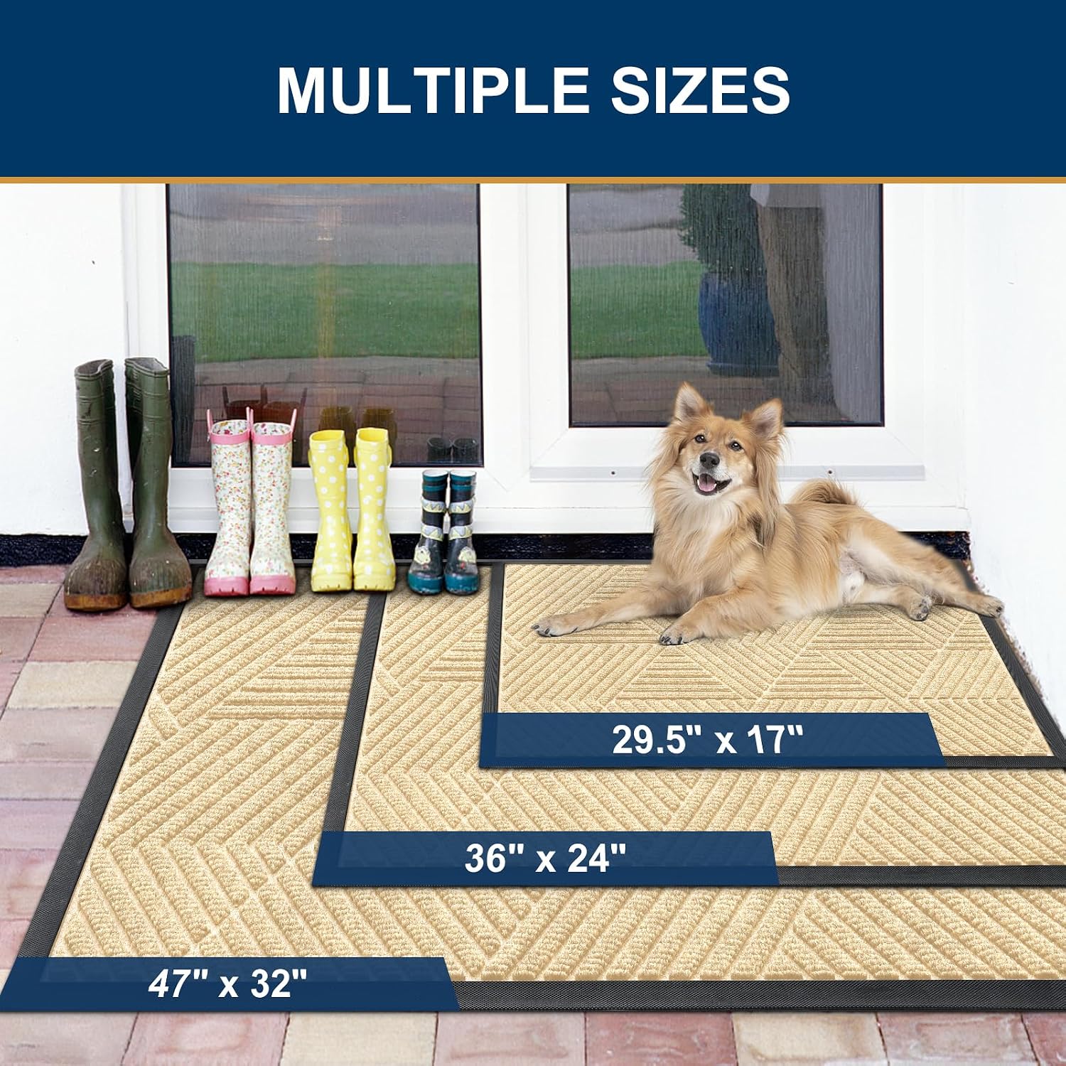 Detalle 2 de Smiry Front Door Mat Heavy Duty 29.5x17 in.