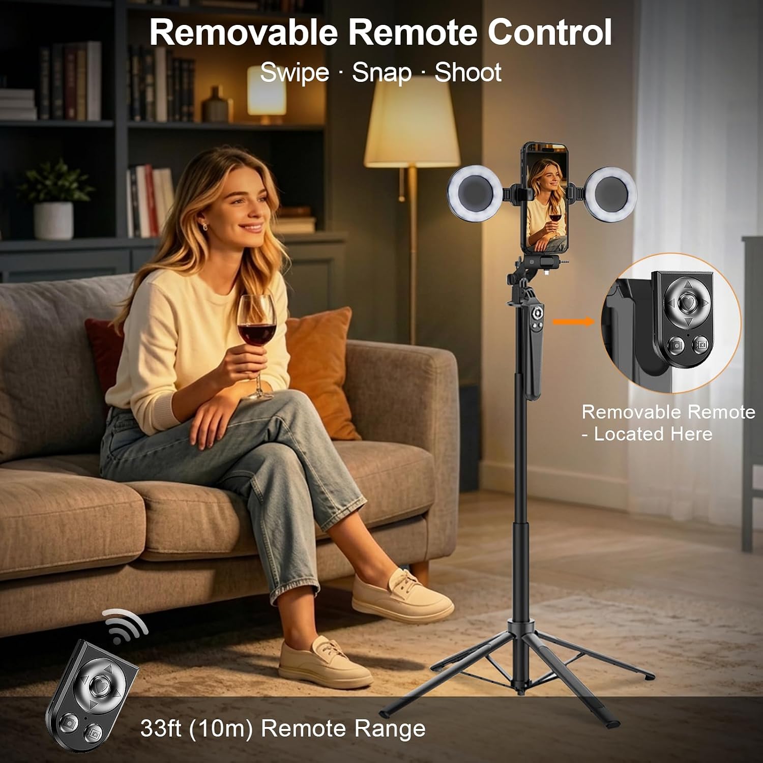 Thumbnail 3 de Ocwqp H29k-LM40-MKFD Vlogging Kit with 71-Inch Tripod, Lights & Wireless Mic
