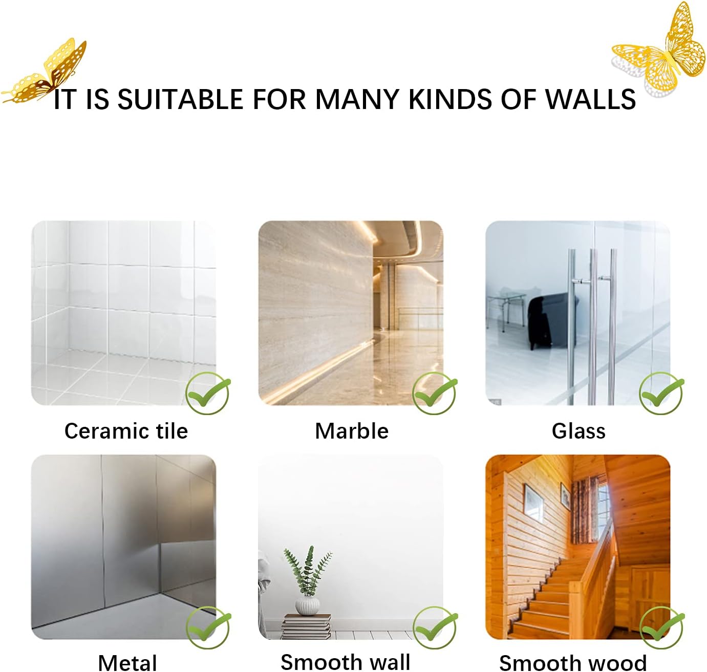 Thumbnail 6 de SAOROPEB 3D Gold Butterfly Wall Decor, 48-Piece Set with 4 Styles