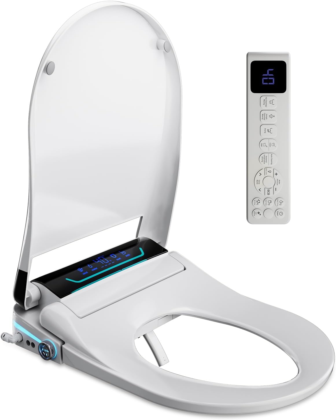 Detalle de Sanyipace Smart Toilettensitz Bidet mit Düse – beheizter Sitz, Warmwasser, Trockner, Nachtlicht