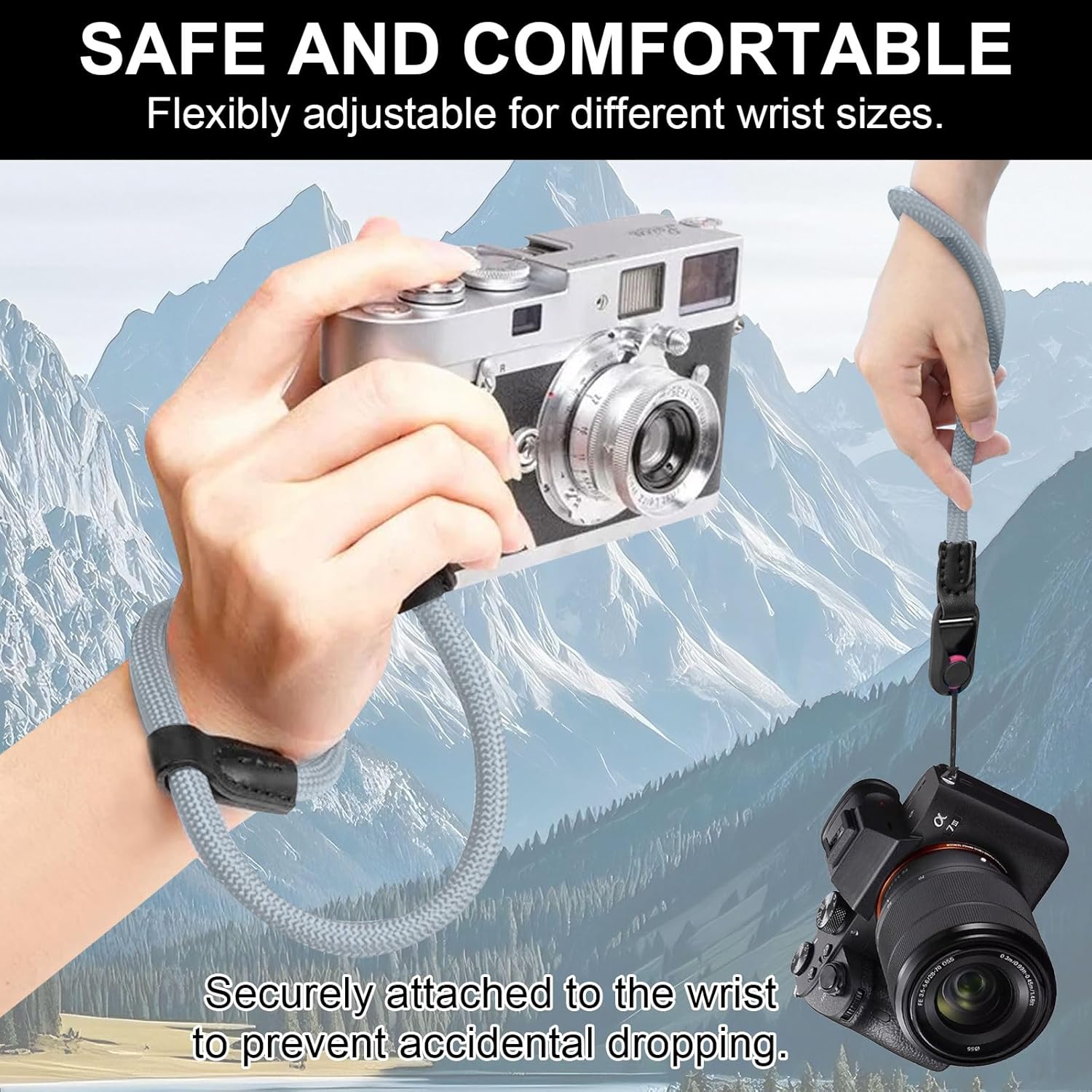 Thumbnail 5 de Chingcoo Kamera-Handschlaufe mit Schnellverschluss – verstellbarer Kameragurt für Outdoor, Kletterseil-Optik