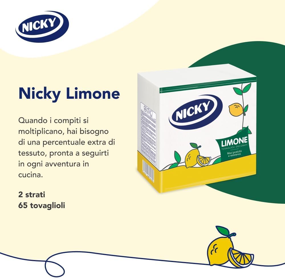 Thumbnail 1 de Nicky Limone Tovaglioli Decorati – Confezione da 35 tovaglioli a 2 veli, morbidezza e FSC