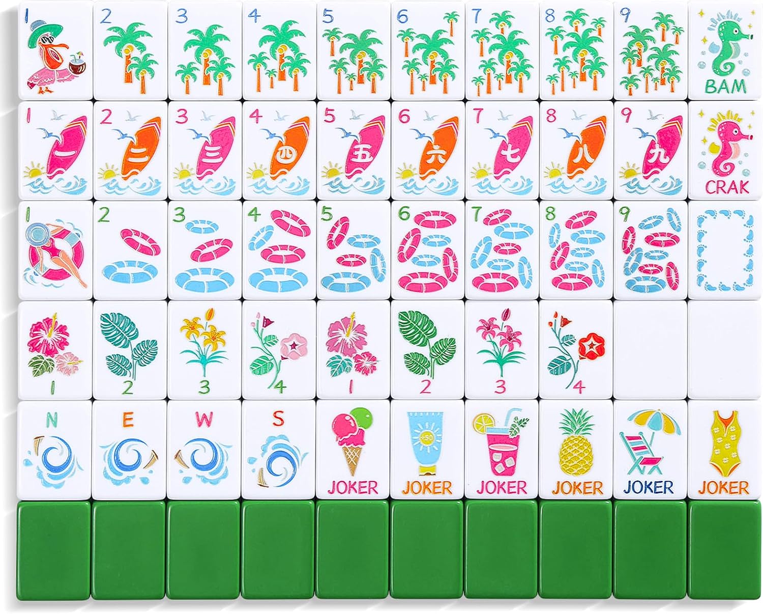 Detalle de Majolicia American Mahjong Tile Set, 160 Tiles