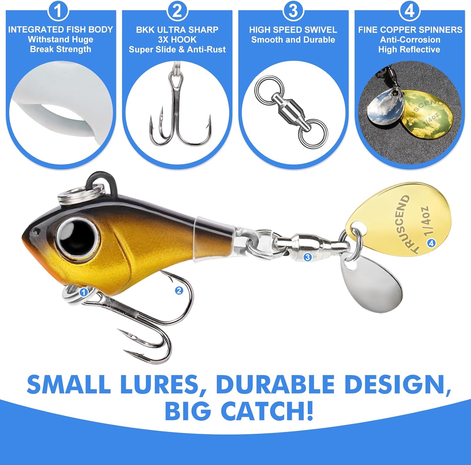 Thumbnail 3 de TRUSCEND Easy Catch Fishing Lures with BKK Treble Hooks (spinner baits)