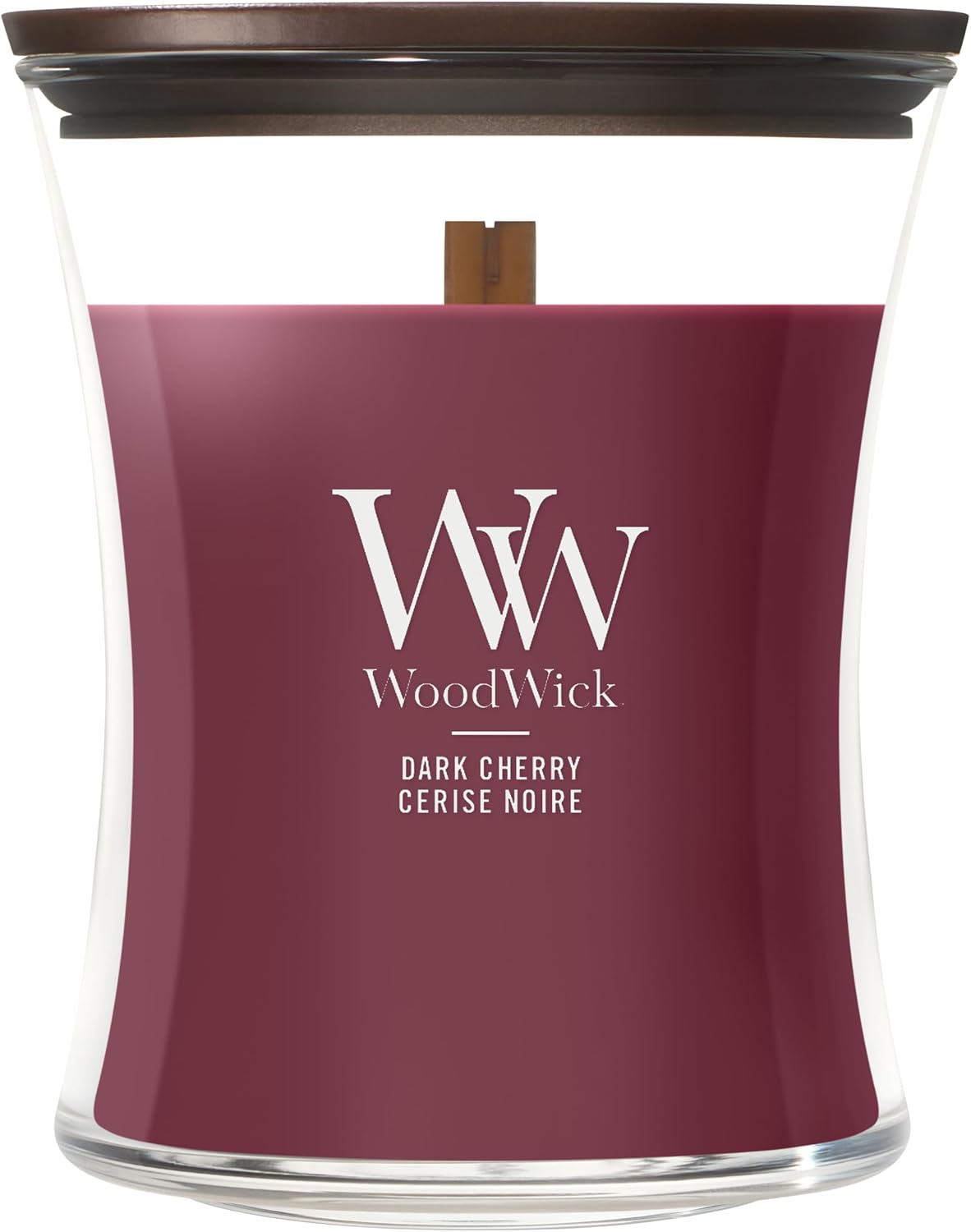 Detalle de WoodWick Bougie parfumée | Bougie sablier moyenne – Cerise griotte
