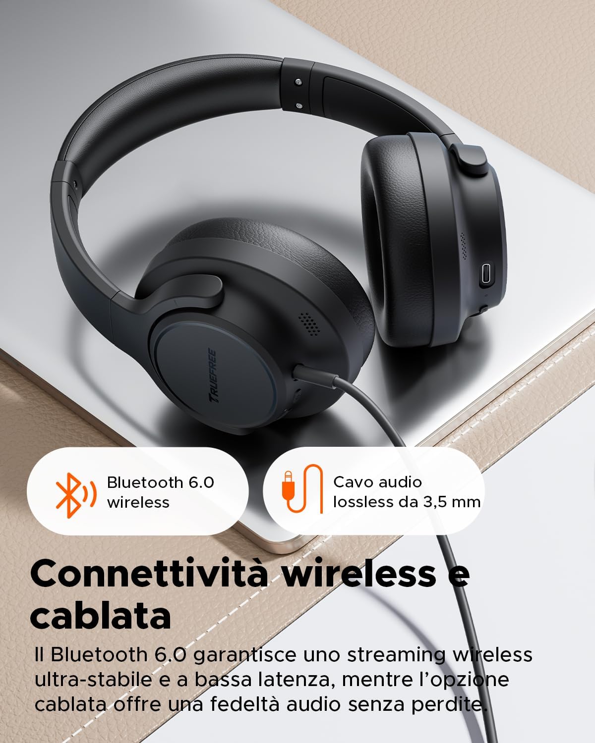 Thumbnail 6 de truefree HF10: Cuffie wireless con ANC ibrida, audio spaziale e doppia connessione