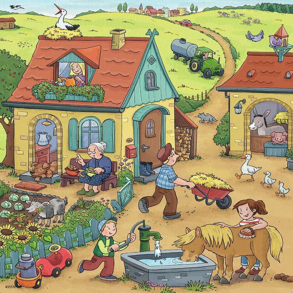 Thumbnail 2 de Kinderpuzzle Bauernhof 3x49 Teile 05078