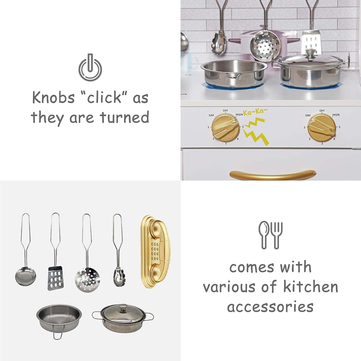 Thumbnail 4 de Wooden Pretend Play Kitchen Set
