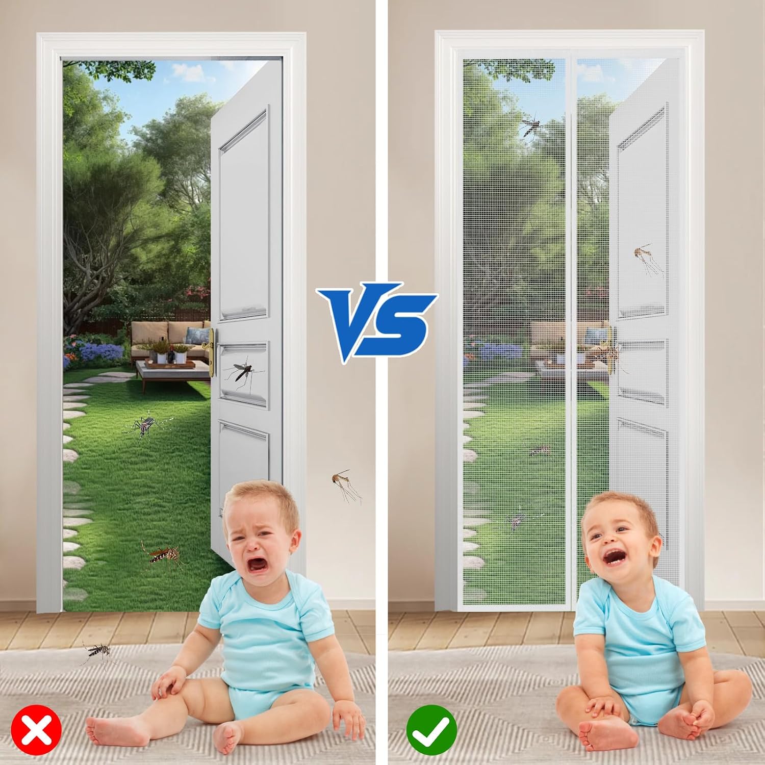 Detalle 2 de Wzlxcxxy Zanzariera Magnetica 70x230cm · Zanzariera porta finestra con chiusura automatica