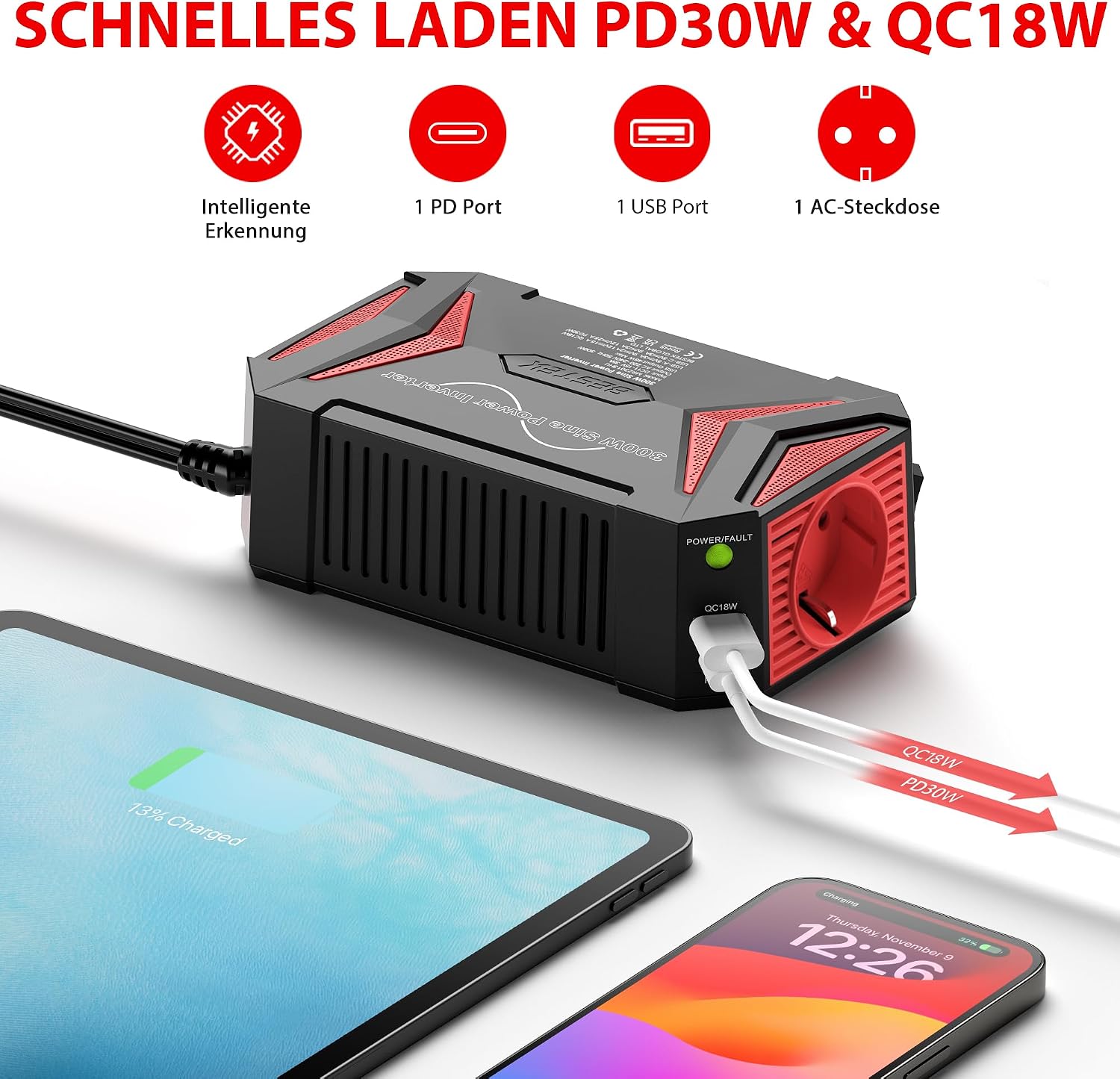Thumbnail 5 de BESTEK 300W Wechselrichter 300 W Inverter