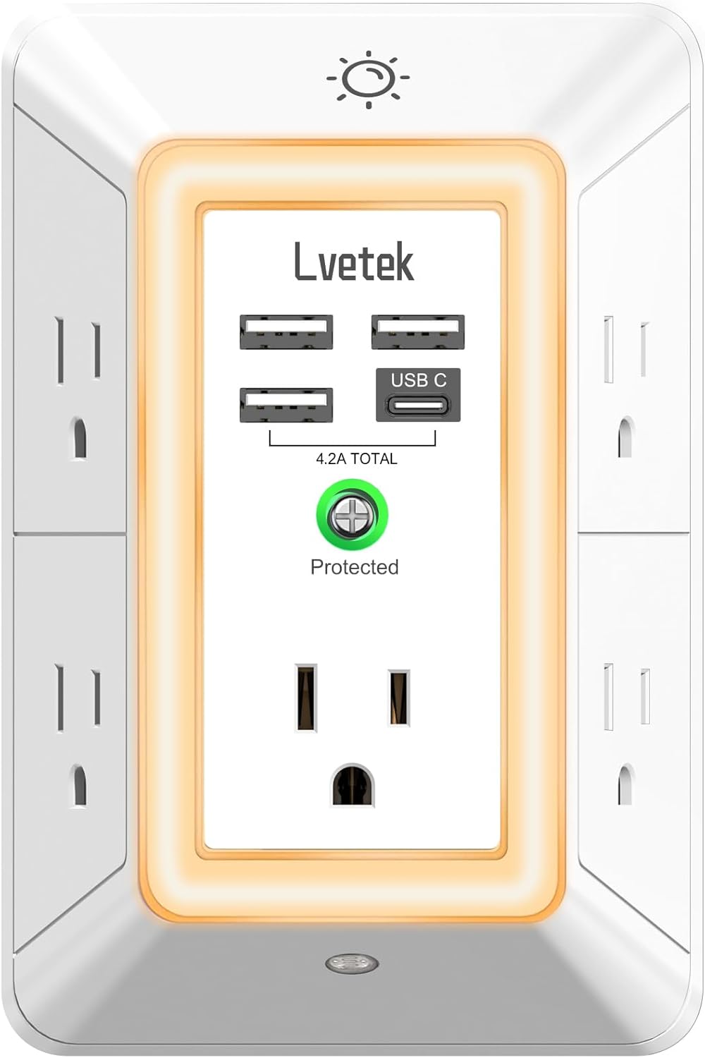 Detalle de Lvetek Power Strip with 5 Outlets