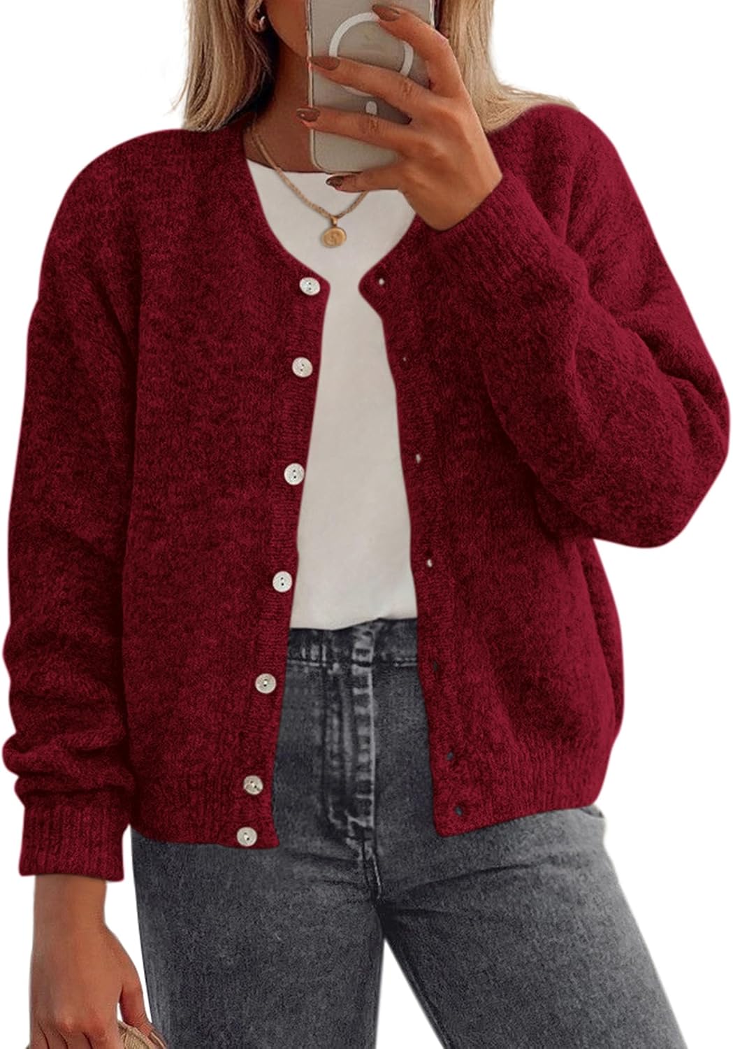 Detalle 2 de PRETTYGARDEN Fall Long Sleeve Cardigan for Women