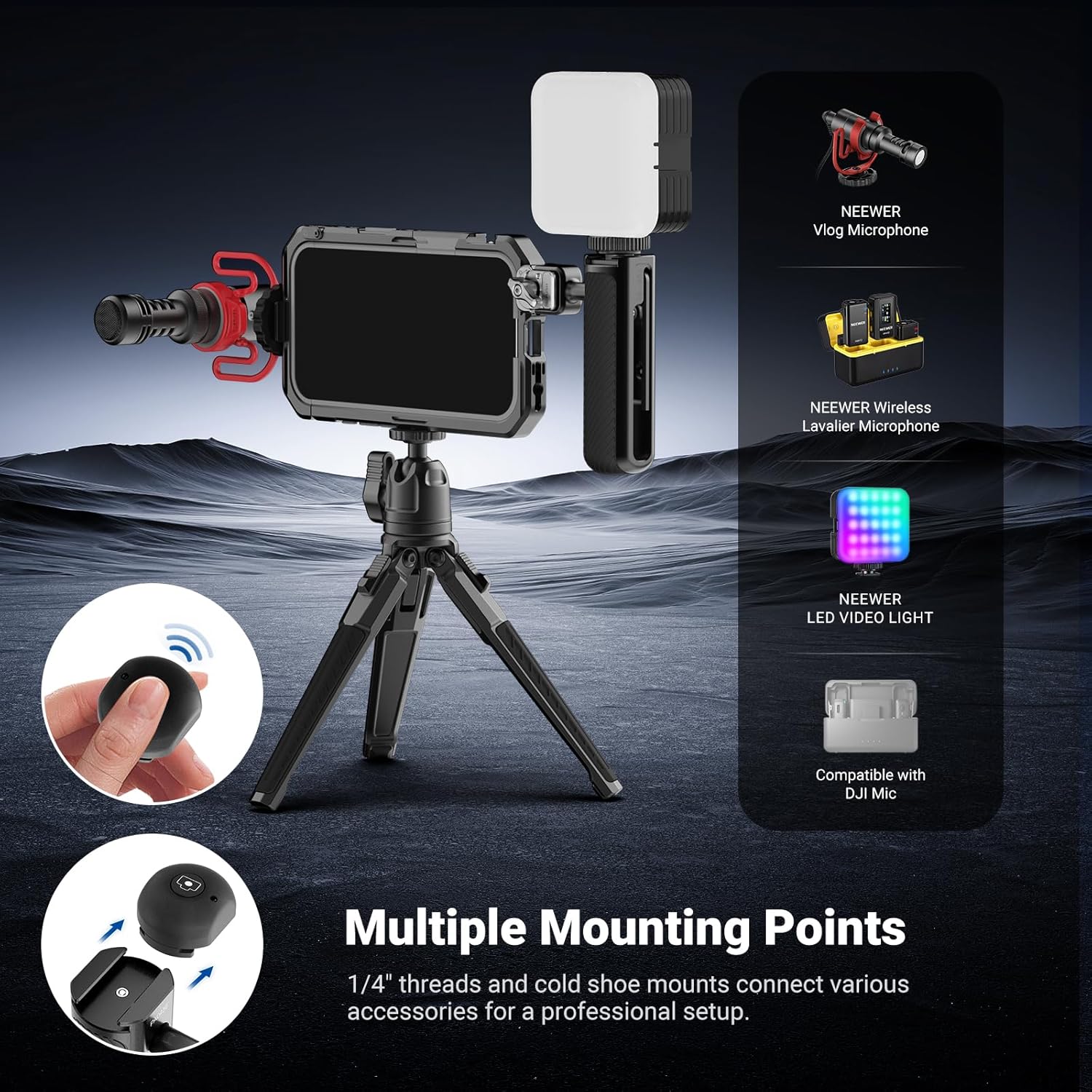 Thumbnail 6 de NEEWER Phone Cage Kit for iPhone 17 Pro: Compact Video Rig with Quick Release Handles