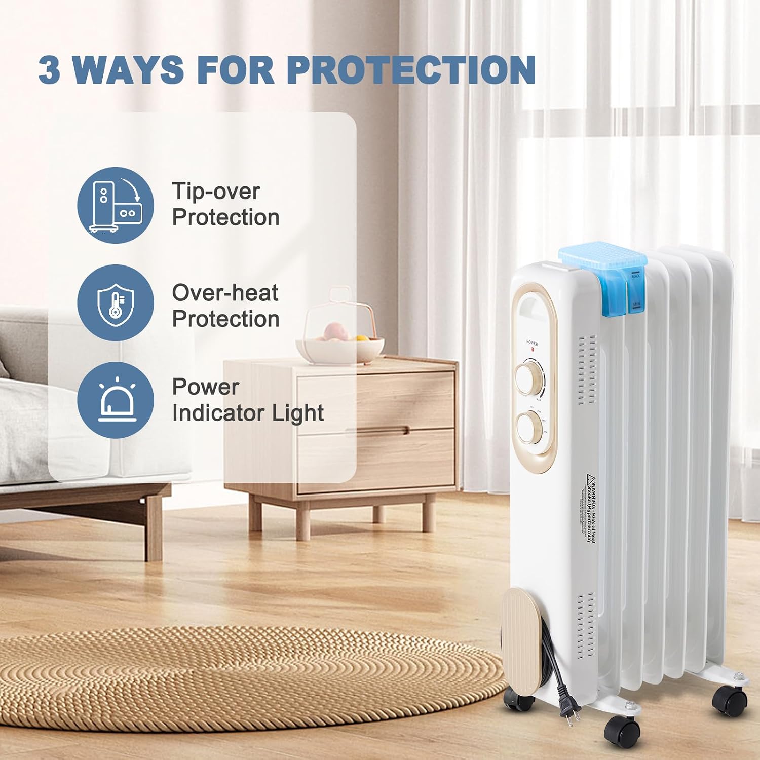 Detalle 2 de Dumos Oil-Filled Radiator Heater 1500W