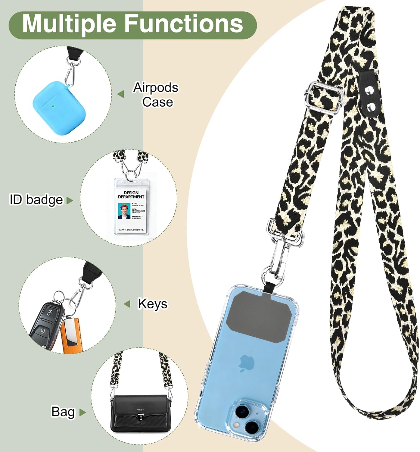 Detalle de KTUEOV Cordon Telephone Portable réglable 44–70 cm