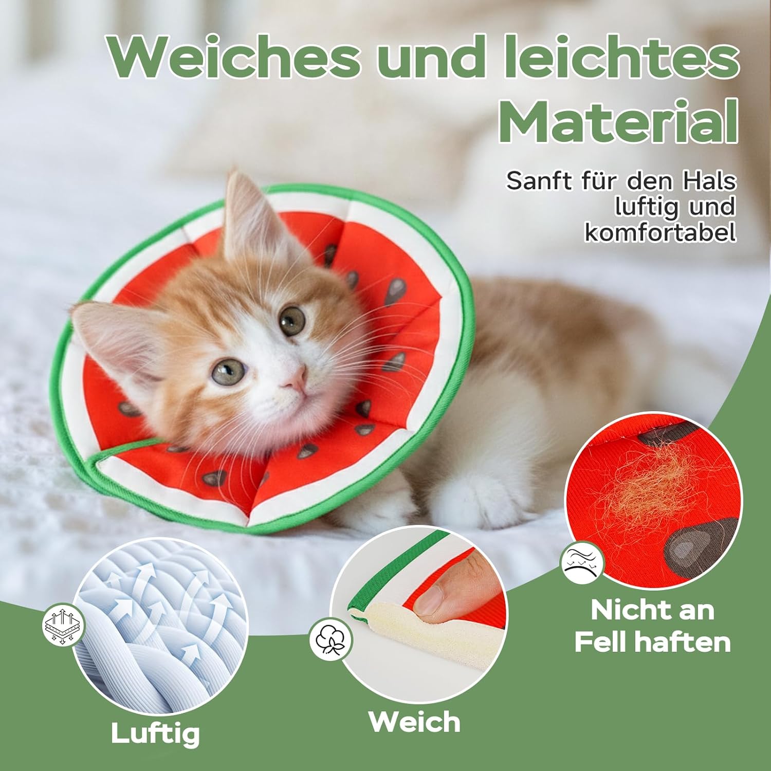 Thumbnail 2 de Supet Weiche Halskrause Katze – einstellbares Anti-Lutschen/Heilband nach OP, Sterilisation & Hautpflege (S/M/L)