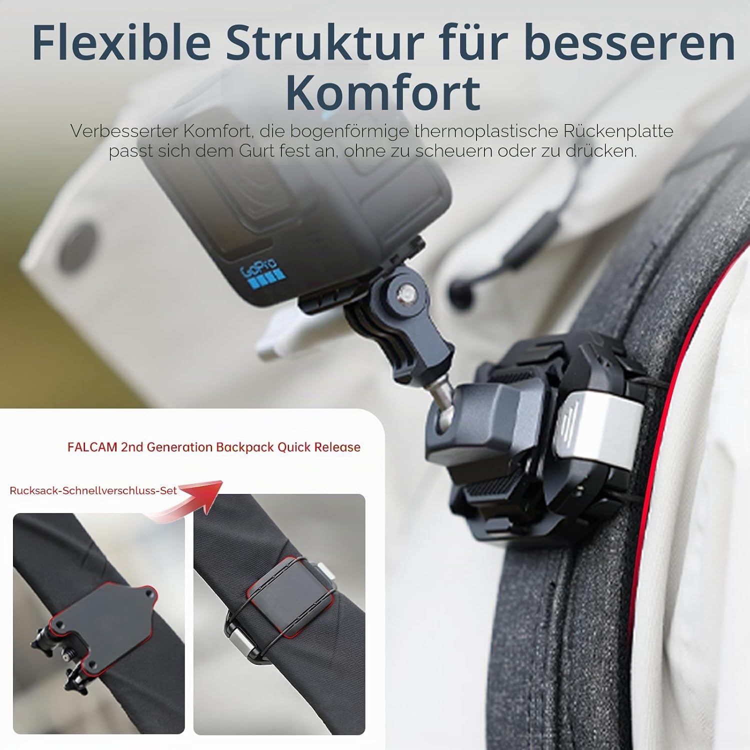 Detalle 1 de Falcam F38 Kamera Clip V2 für Rucksack