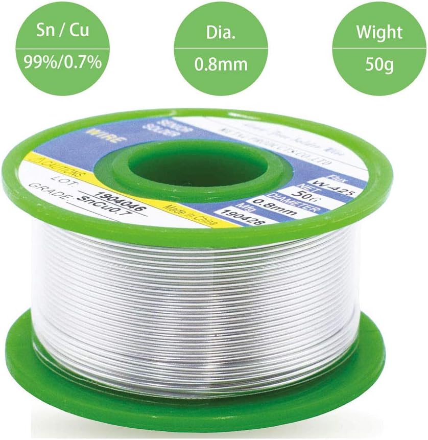 Thumbnail 1 de HAPPY FINDING Lead-Free Rosin-Core Solder, 0.8 mm, 50 g