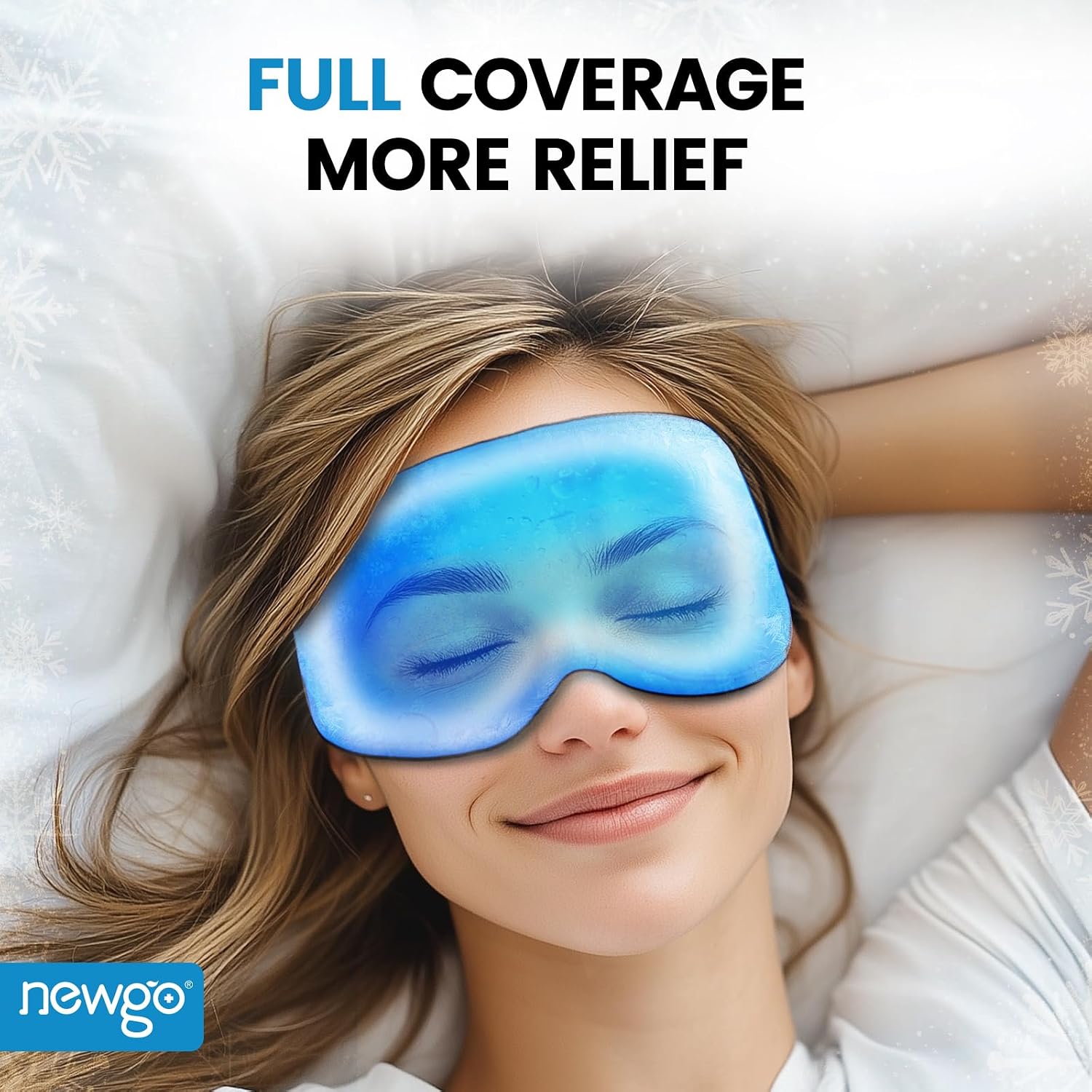 Detalle 2 de NEWGO 3D Cooling Eye Mask, Adjustable Black Gel Sleep Mask