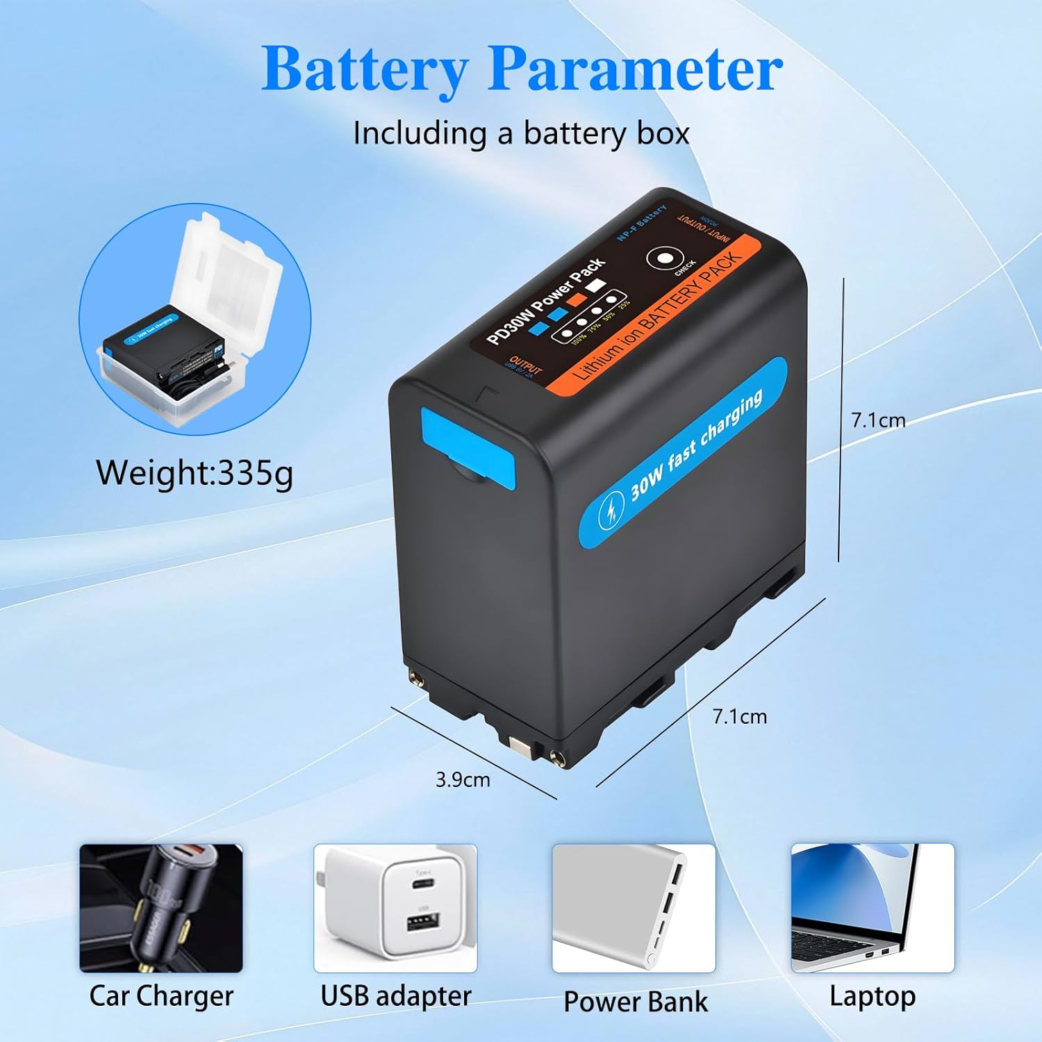 Thumbnail 6 de TAVT Type-C PD 30W 9000mAh NP-F970 NP-F Battery for Sony NP-F Series and Camcorders