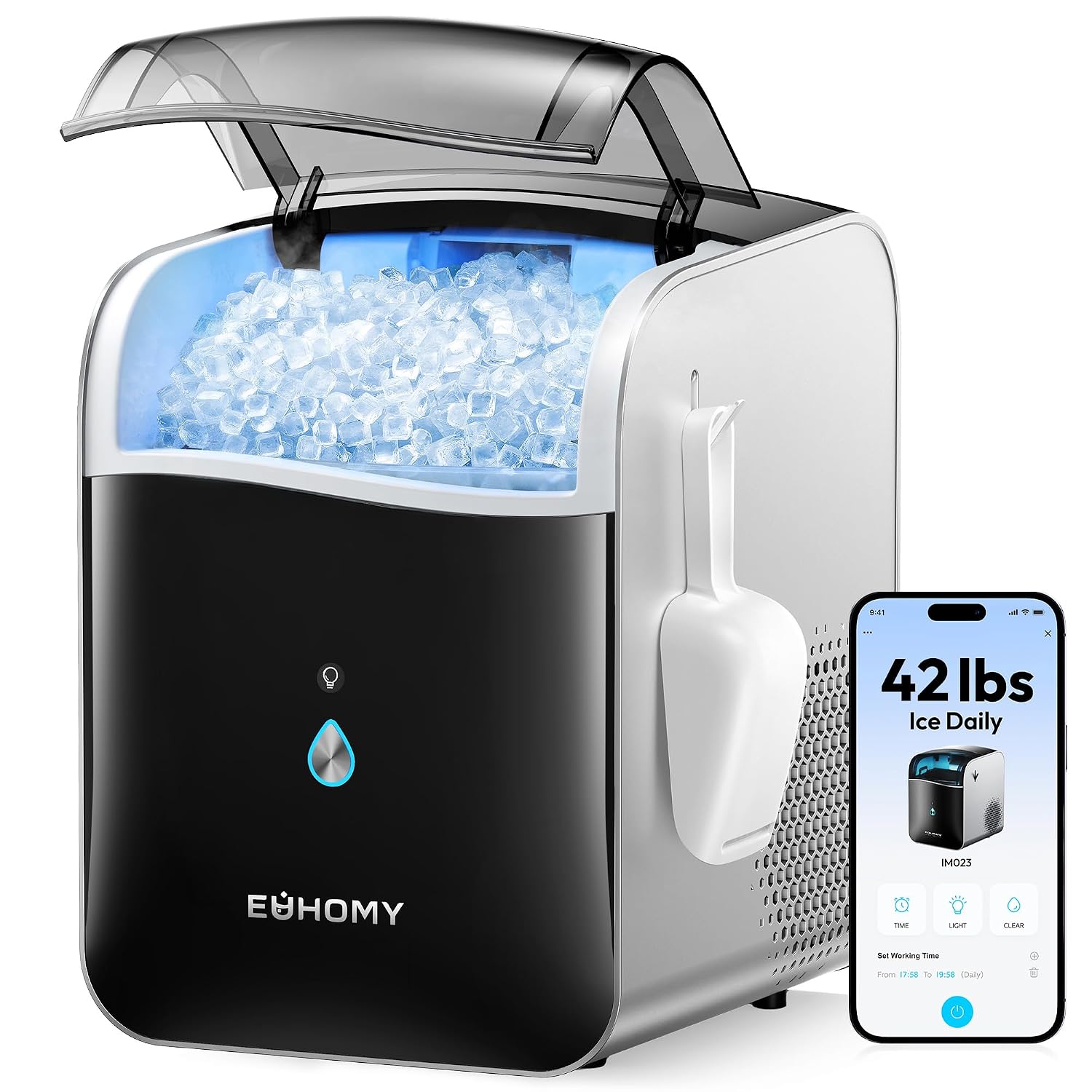 Detalle de EUHOMY Countertop Nugget Ice Maker, 42 lb Daily Output