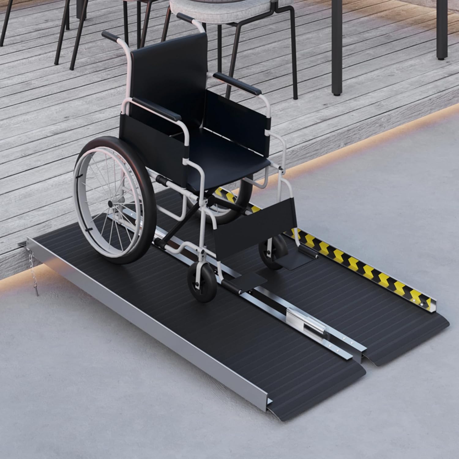 Thumbnail 1 de HOMCOM 713-142V01BK rolstoelhelling, opvouwbaar aluminium, antislip