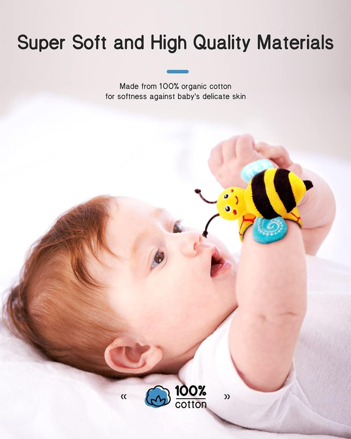 Detalle 2 de Infinno Wrist Rattle Socks for 0-12 Months