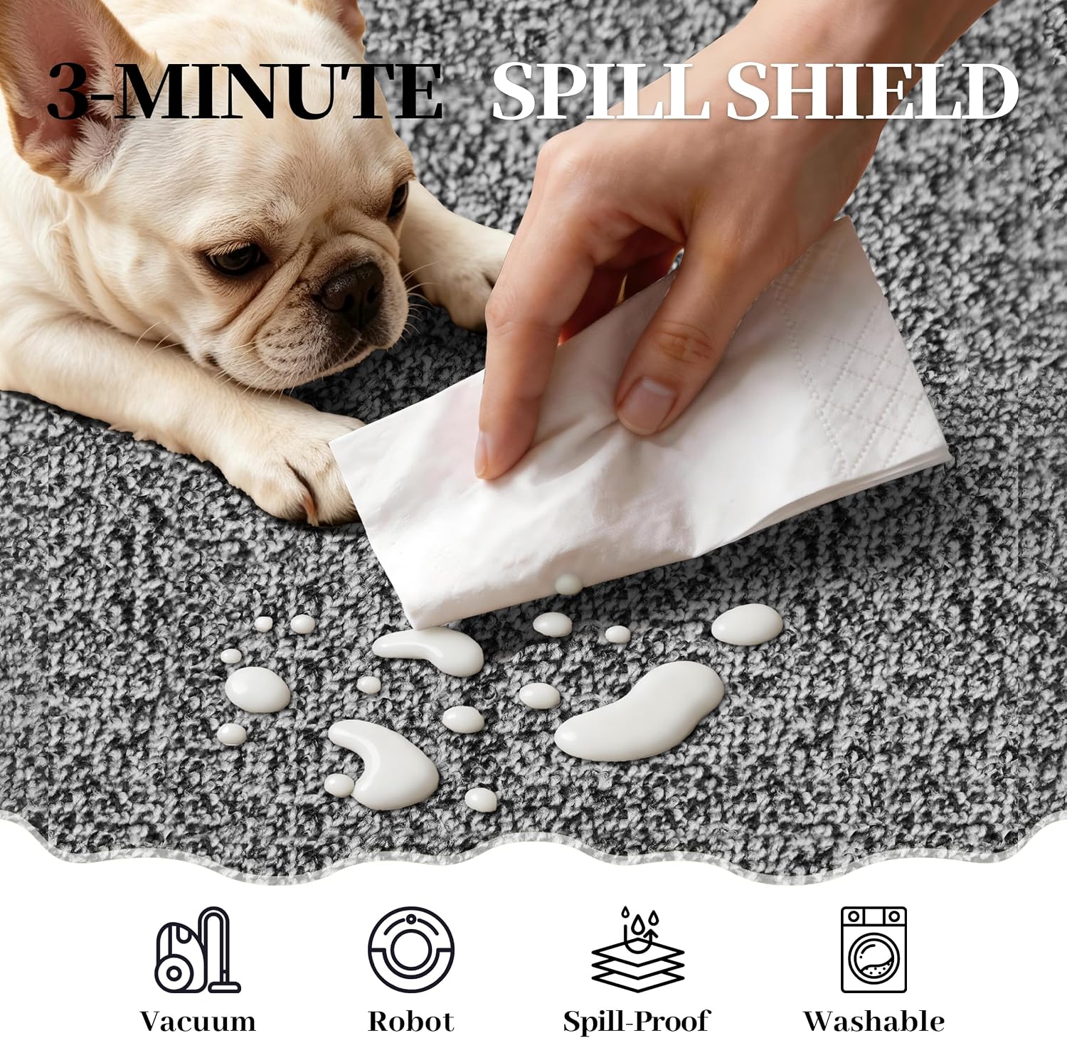 Thumbnail 4 de TTelephant Sky 3' x 10' Runner Rug, Waterproof, Non-Slip Silicone Backing