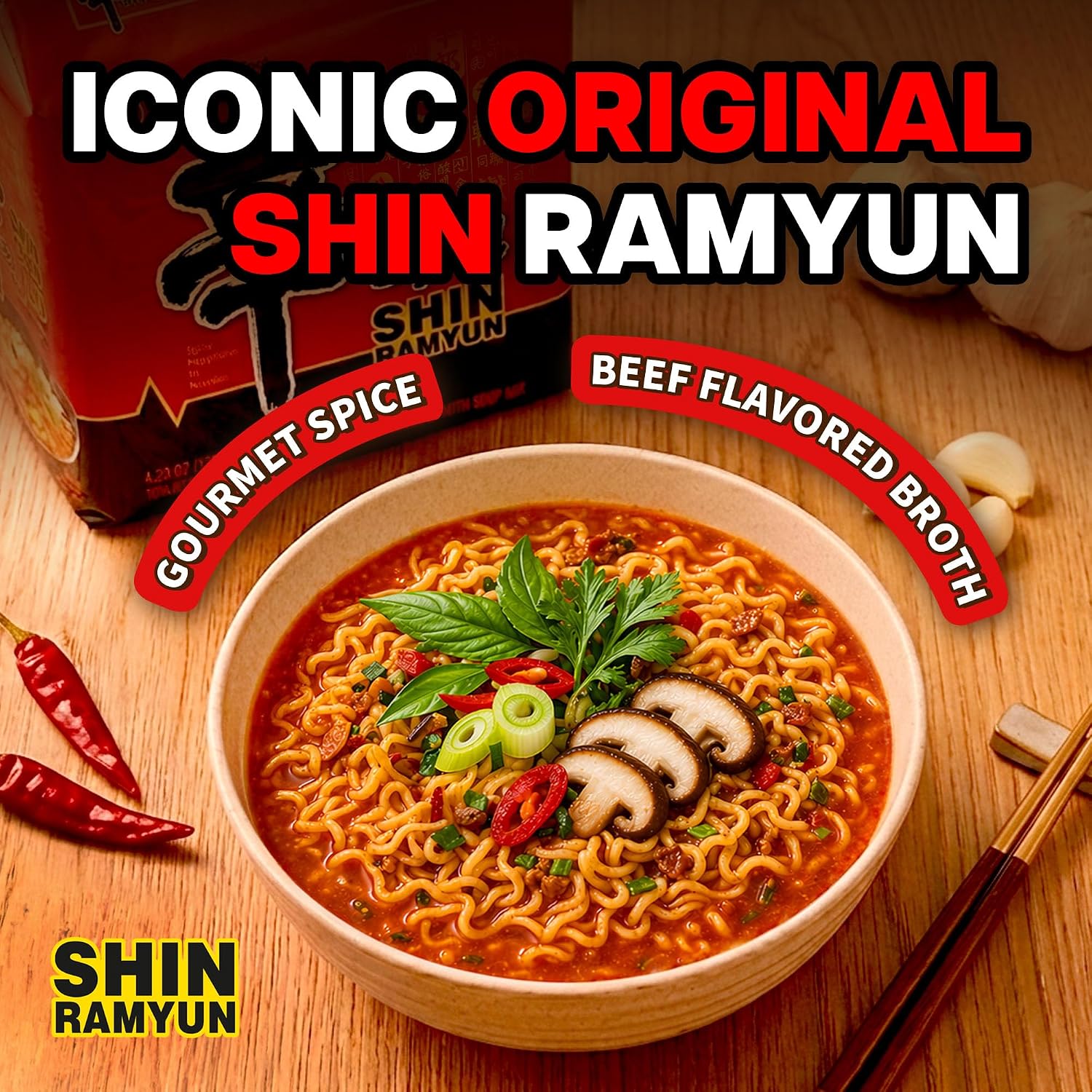 Detalle 2 de Nongshim Korean Ramen Variety Pack, 16 Pack with Shin Ramyun, Neoguri & Chapagetti