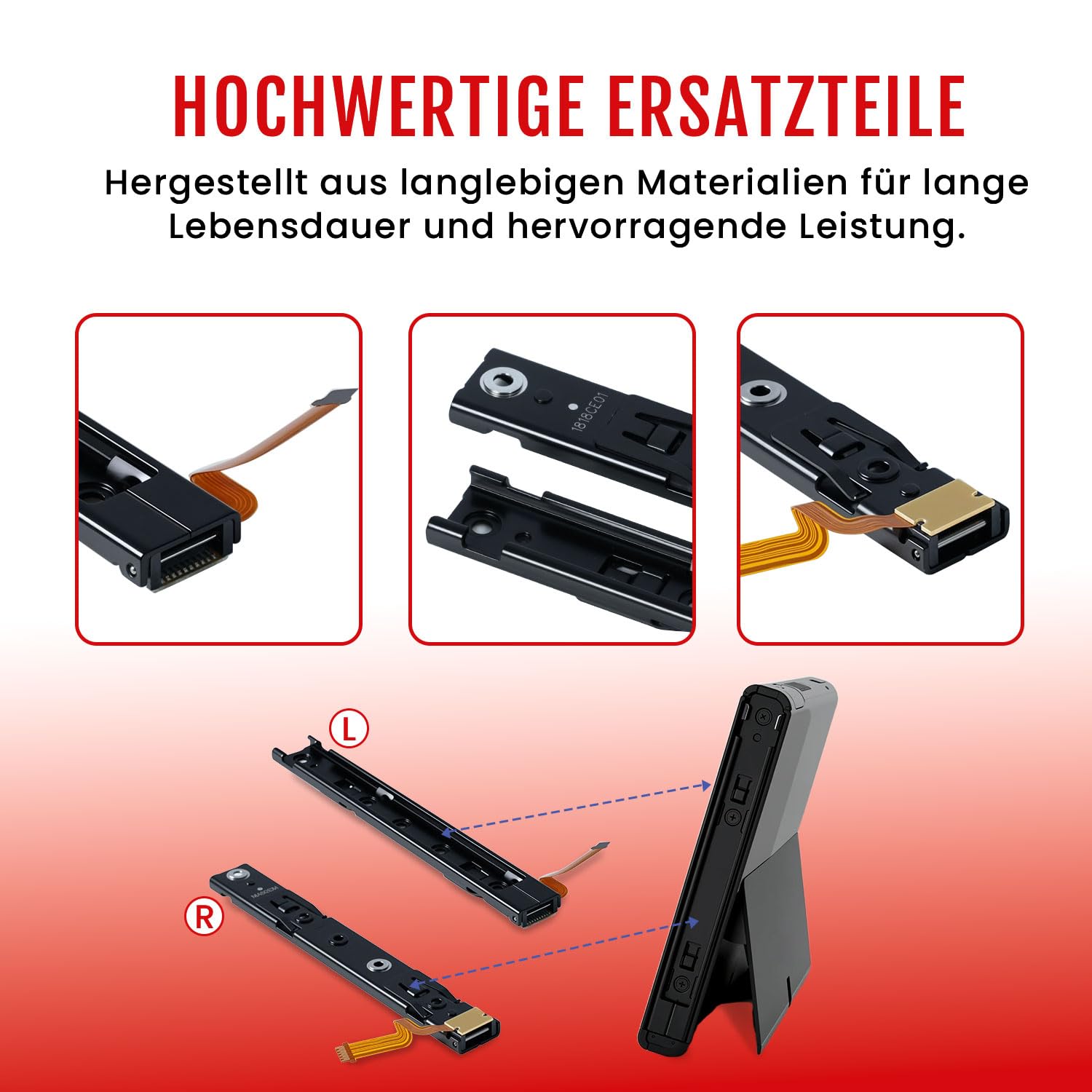 Thumbnail 3 de Wigearss Ersatz Linken und Rechten Slider – Schienen für Nintendo Switch Konsole