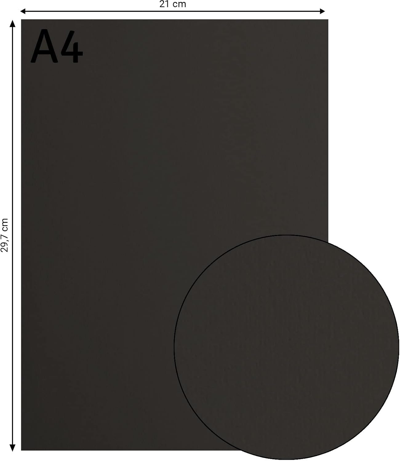 Detalle 2 de Florence Papier Cartonné Noir Lisse A4 – 100 feuilles, 200 g/m²