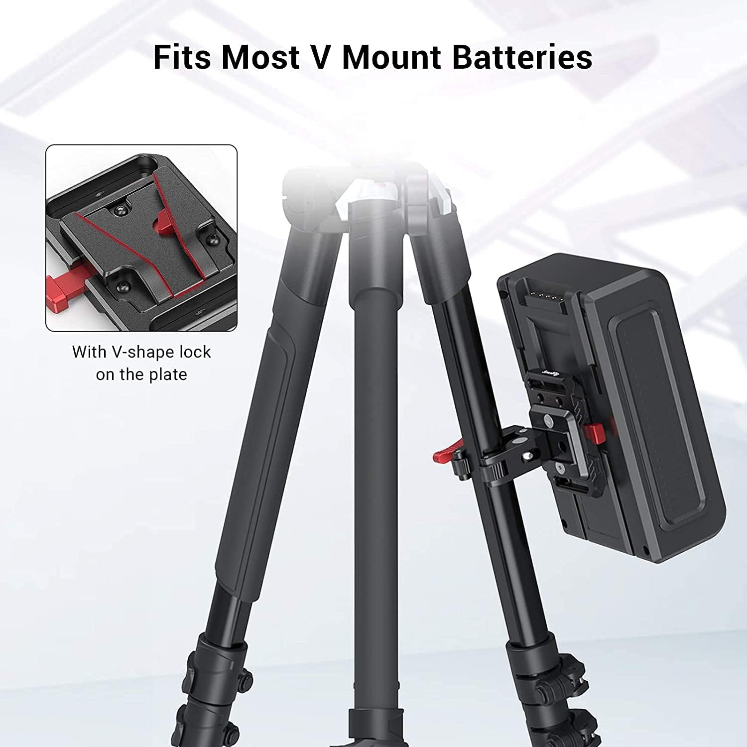 Thumbnail 2 de SmallRig Mini V Mount Battery Plate (2989) with crab-shaped clamp for camera power