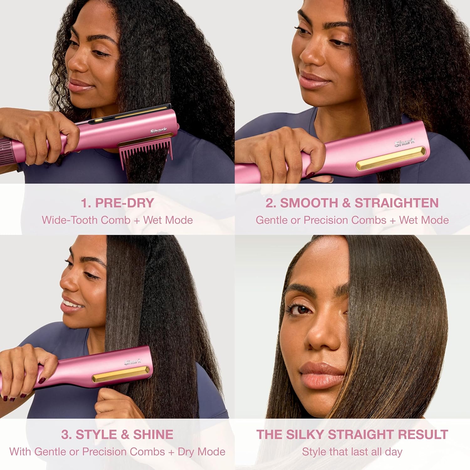 Detalle 2 de Shark SilkiPro Hair Straightener & Dryer HT401UKPK