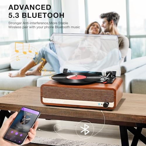 Detalle de Udreamer Platine, tourne-disque Bluetooth avec 3 vitesses
