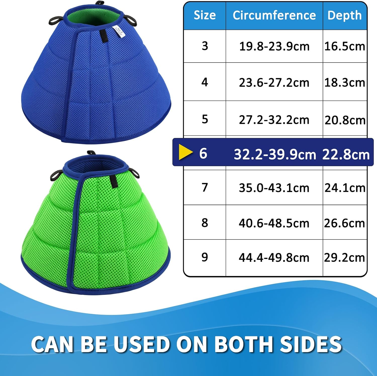 Detalle de Collerette Chien – Collerette souple et légère pour chien (Bleu, Taille 6)