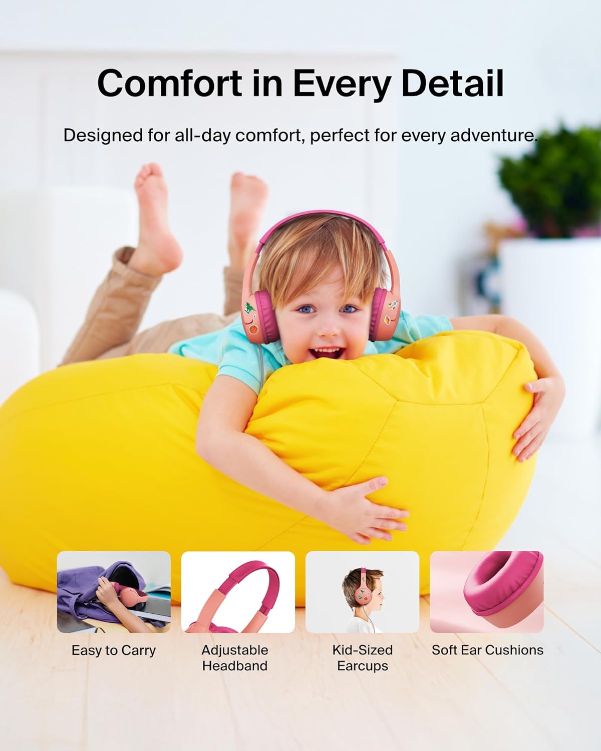 Thumbnail 5 de Belkin SoundForm Mini Kids 85dB headphones