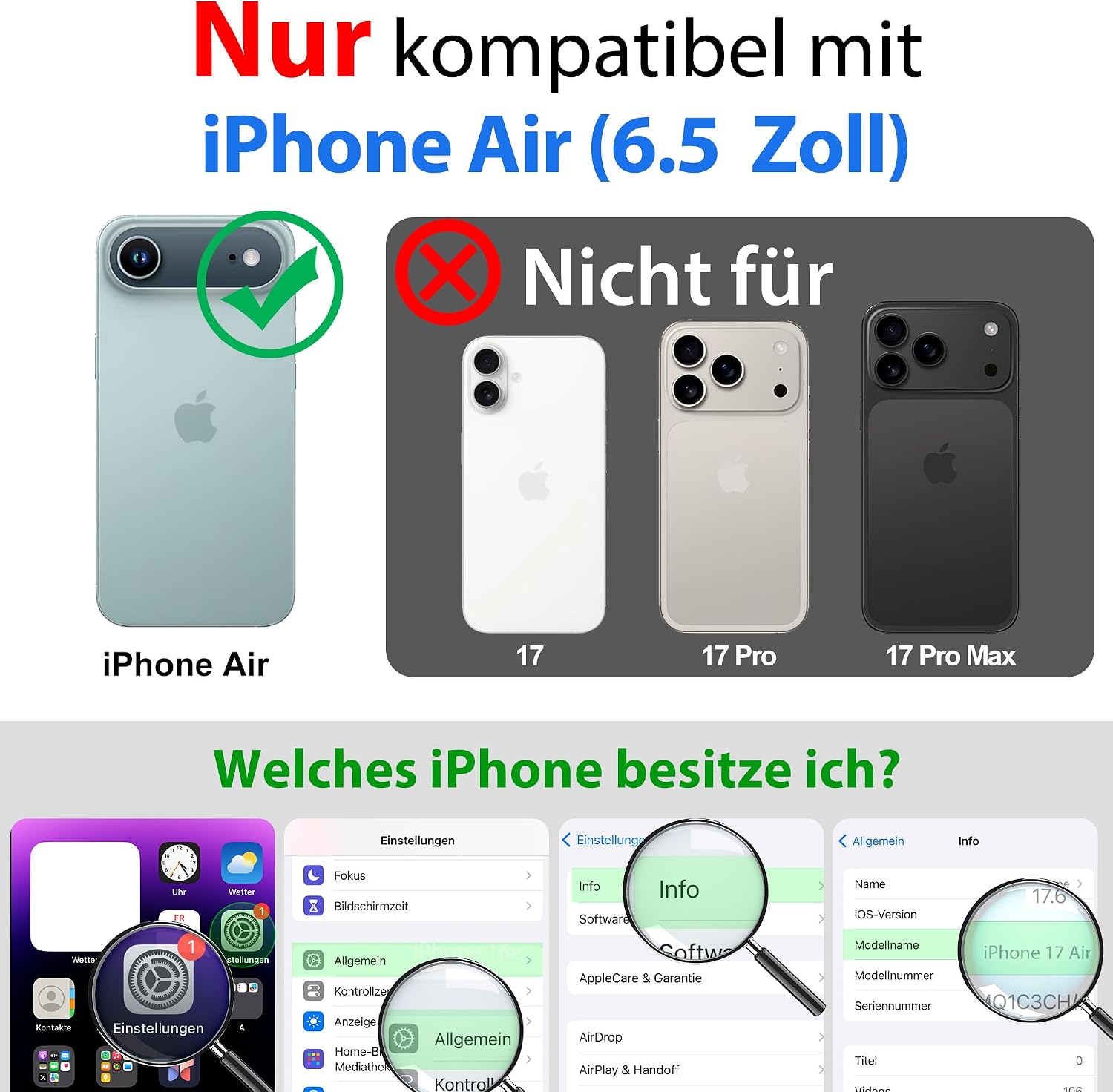 Detalle de SPORTLINK Hülle für iPhone Air 6,5" – 360° Schutz, IP68, MIL-STD-810H, 60 g