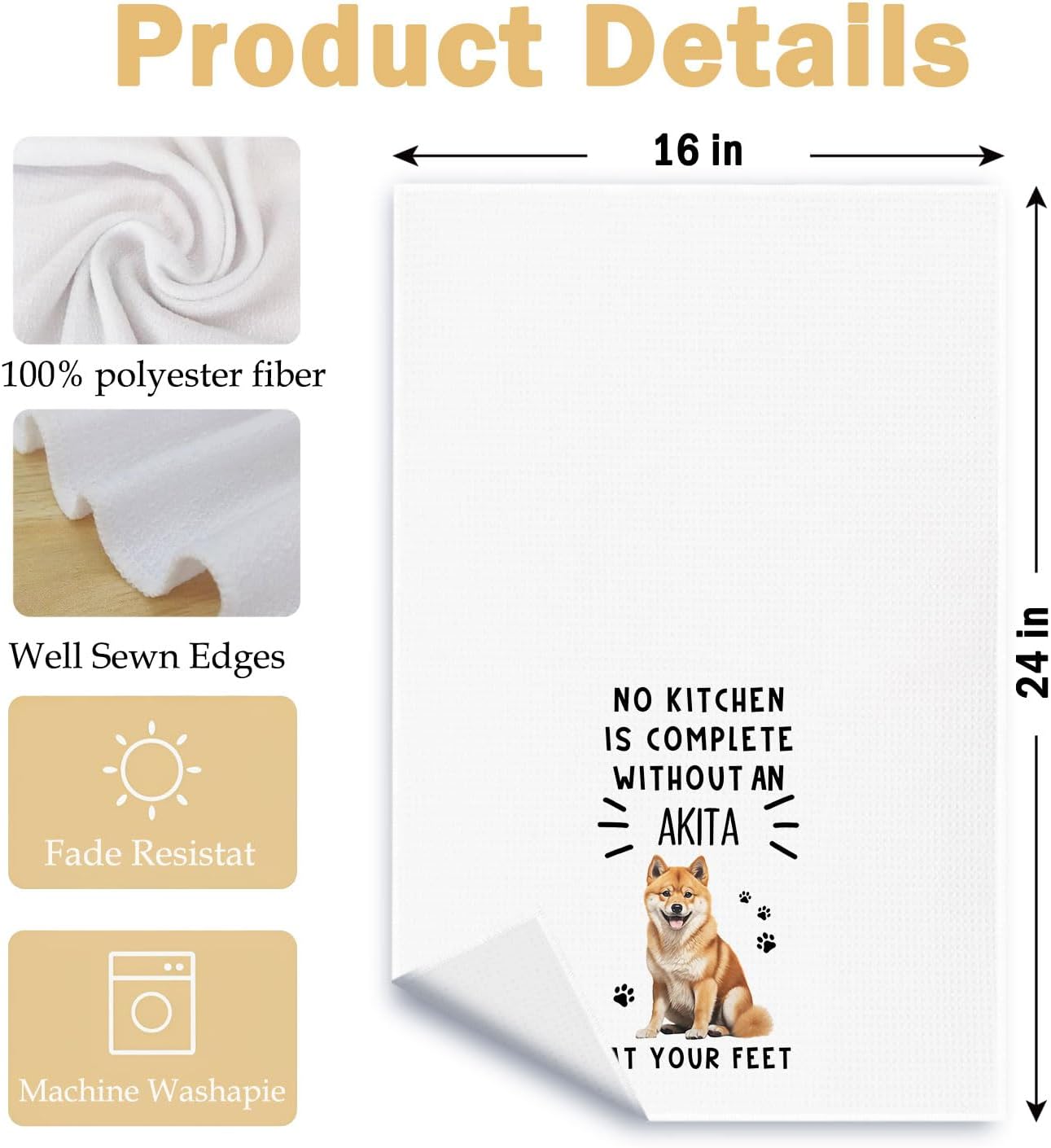 Thumbnail 5 de HSIASHENG Funny Rottweiler Dish Towel 16×24 in 🧻