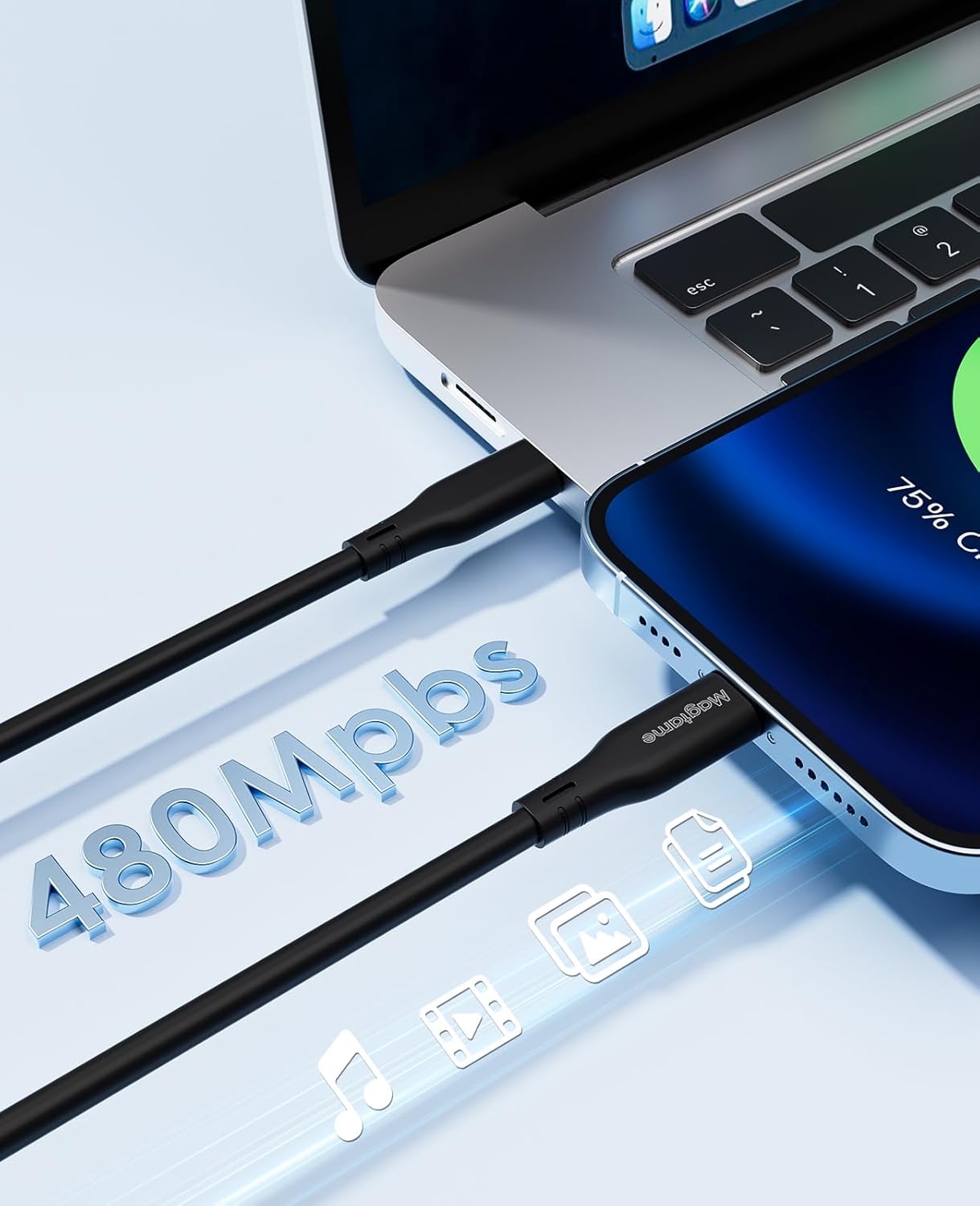 Thumbnail 3 de Magtame Cable USB C Magnético 60W, Carga Rápida y Sin Enredos ⚡