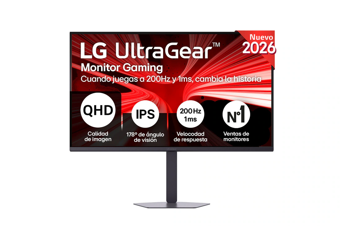 Detalle de LG UltraGear 32G620B-B, monitor gaming de 32", QHD, 200 Hz y 1 ms