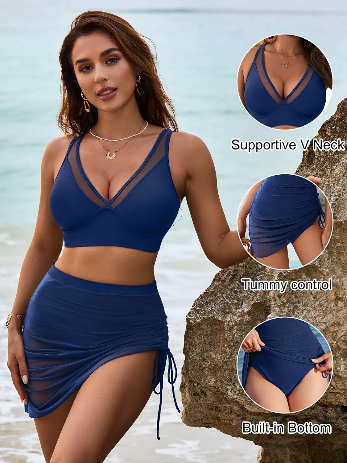 Detalle 2 de Blooming Jelly Swim Skirt High-Waisted Tummy Control