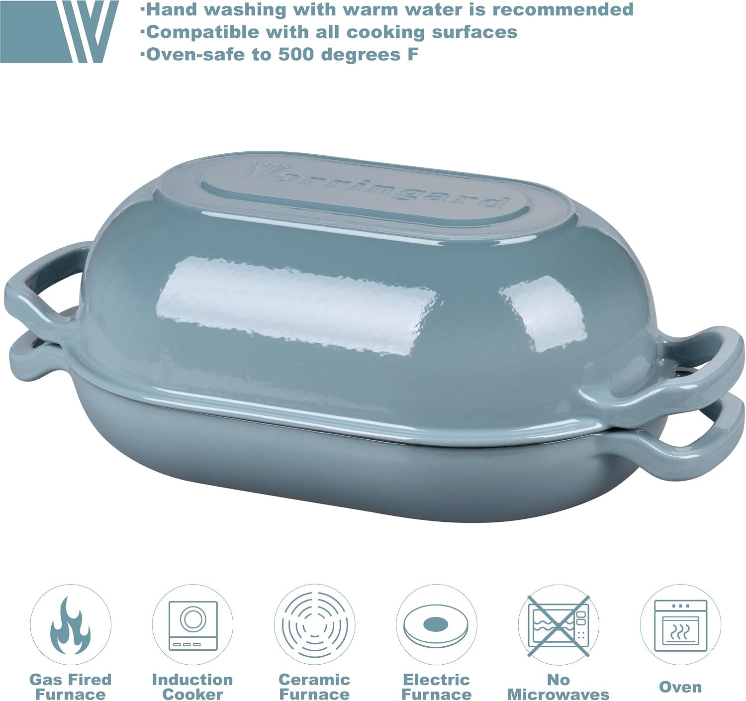 Thumbnail 2 de VORRINGARD Enameled Cast Iron Sourdough Bread Oven (Dutch Oven) with Lid, 5QT, Sea Salt