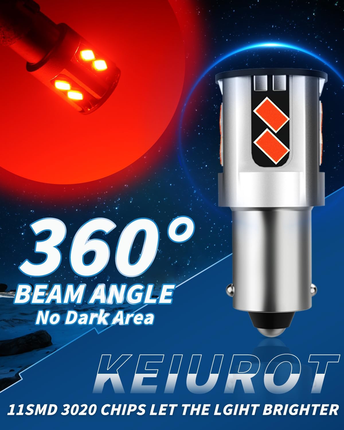 Thumbnail 3 de Keiurot BA9S T4W LED Bulbs 64111 1895 (9–60V) Red Pack of 2