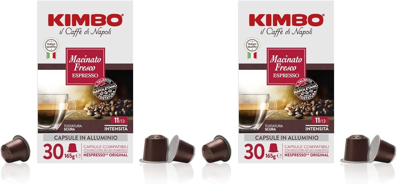 Thumbnail 4 de Kimbo Macinato Fresco, 30 Capsule Caffè in Alluminio Compatibili Nespresso Original, Miscela Forte e Corposa