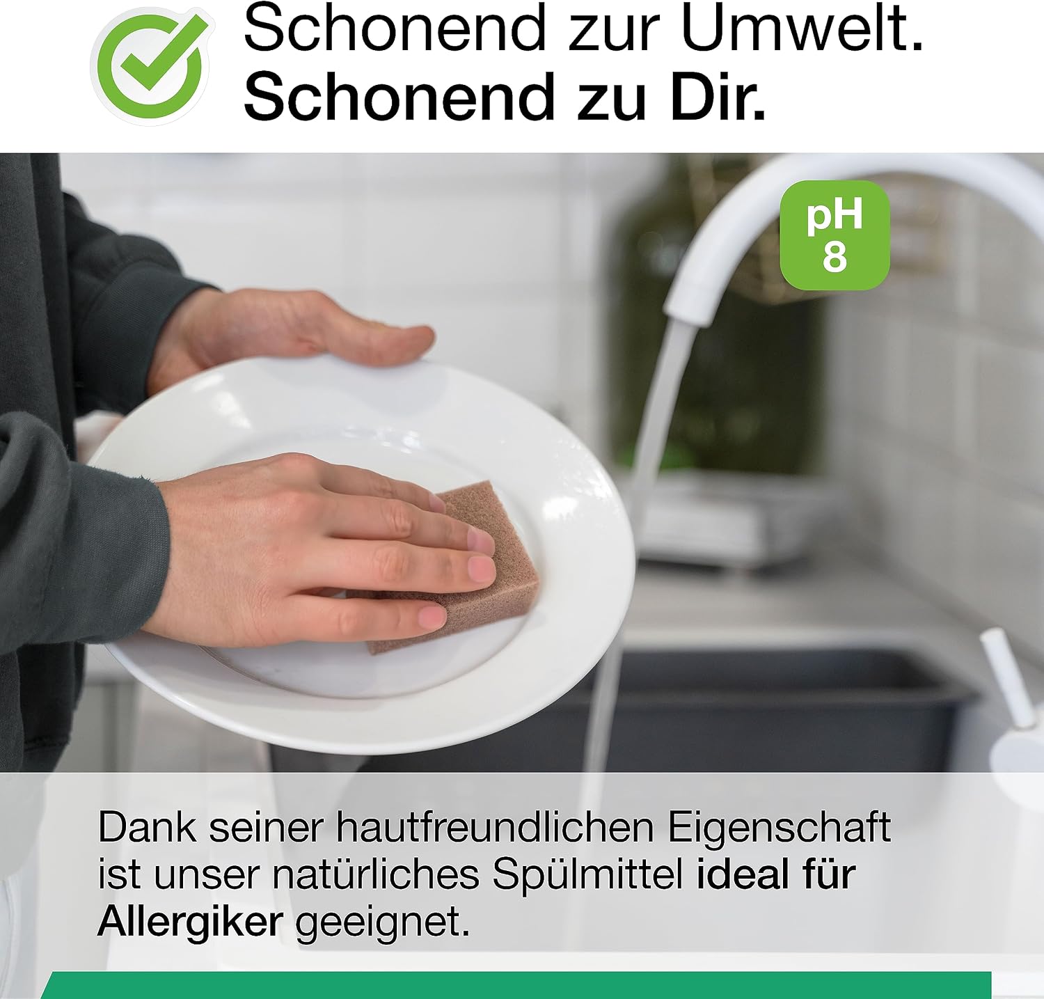 Detalle de BIOHY Afwasmiddel, 500 ml – citroengeur, biologisch afbreekbaar en microplasticvrij