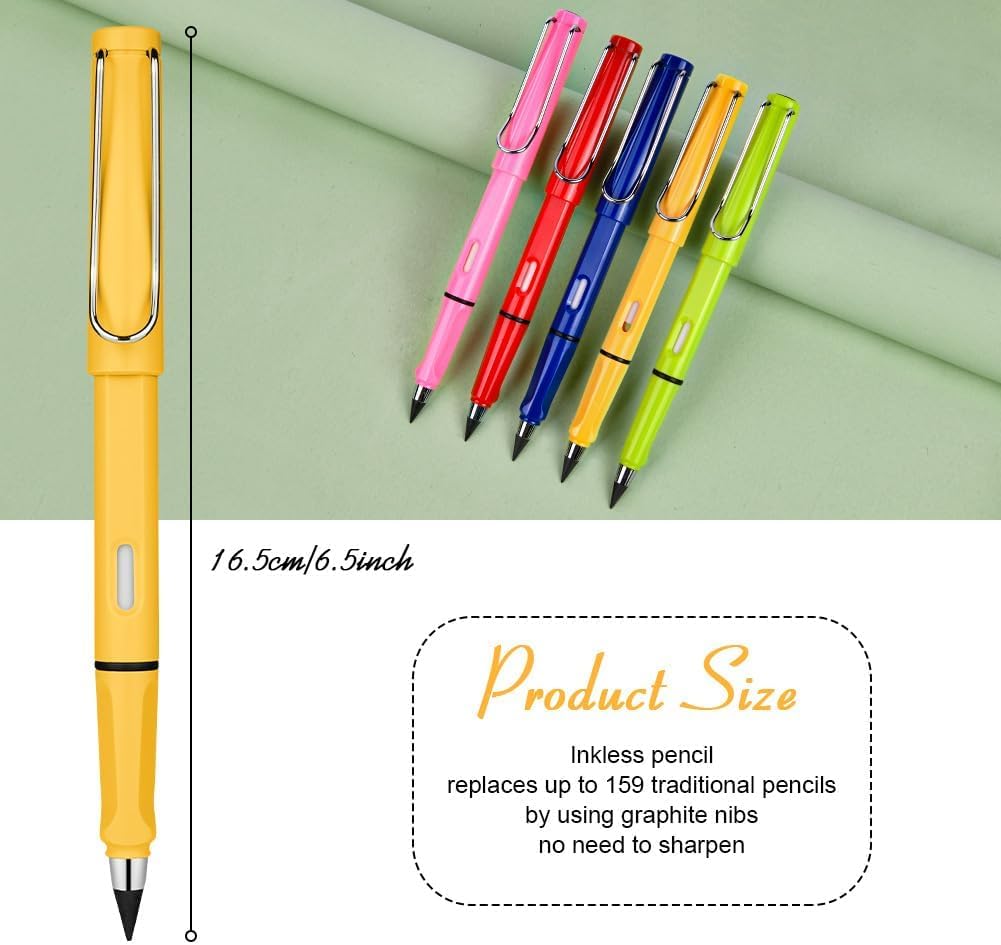 Detalle 2 de OFFCUP Crayon Sans Encre réutilisable – lot de 5 stylo “lien écriture” avec recharges, gommes et pointes