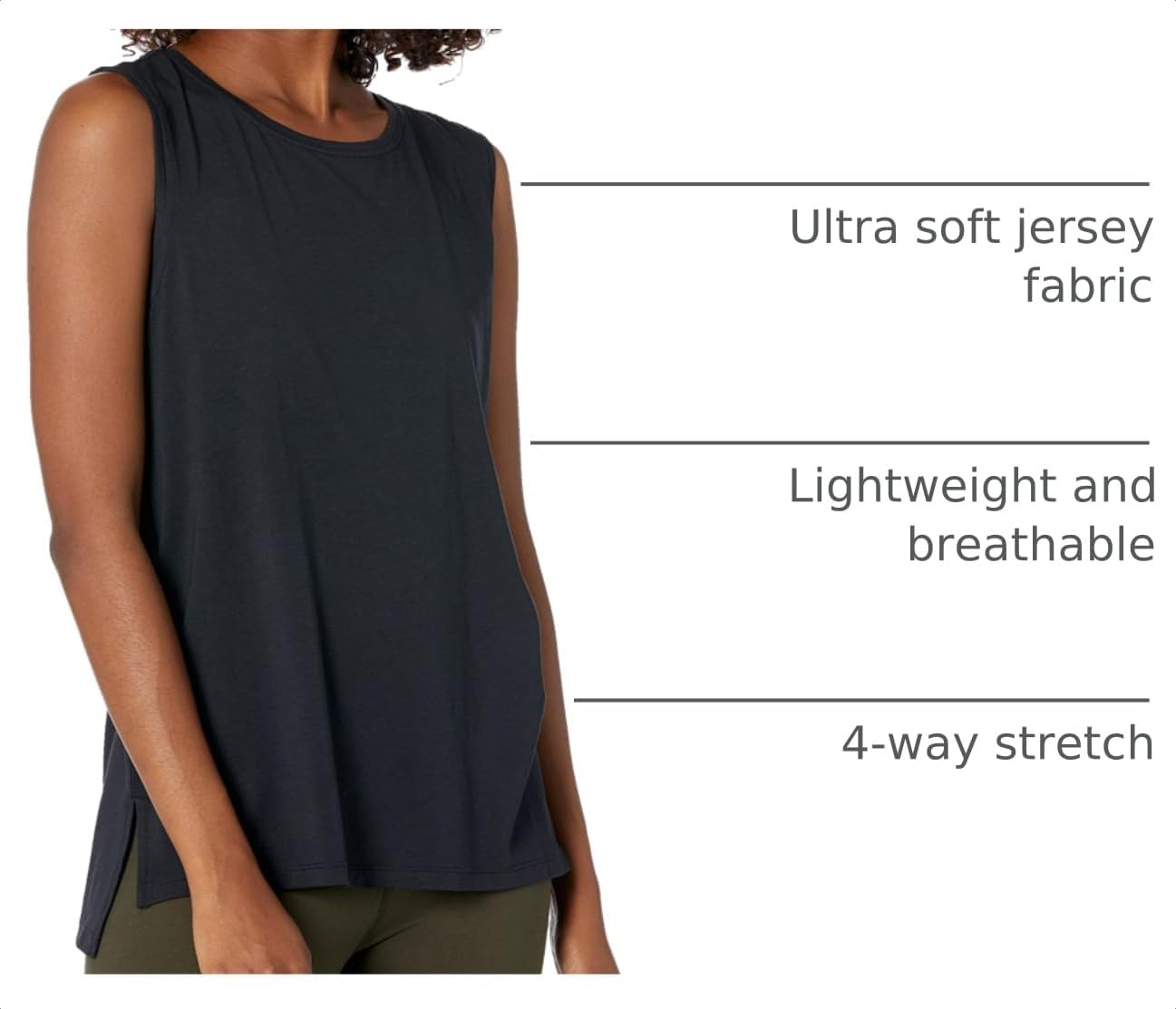 Detalle 2 de Amazon Essentials Women's Soft Cotton Relaxed-Fit Workout Tank Top (Plus Size Available)