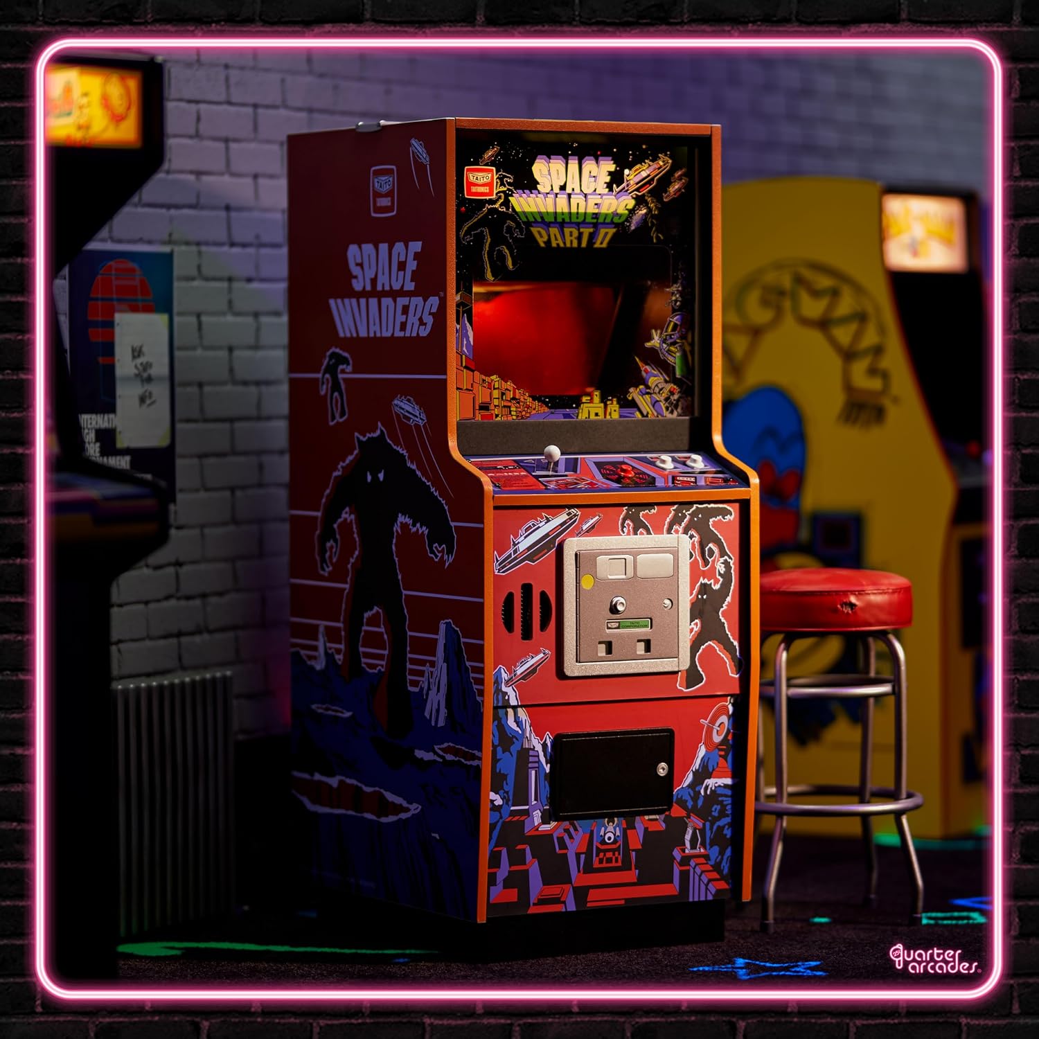 Detalle 1 de Quarter Arcades NS4272 Space Invaders II – drewniana miniaturowa szafka 1/4